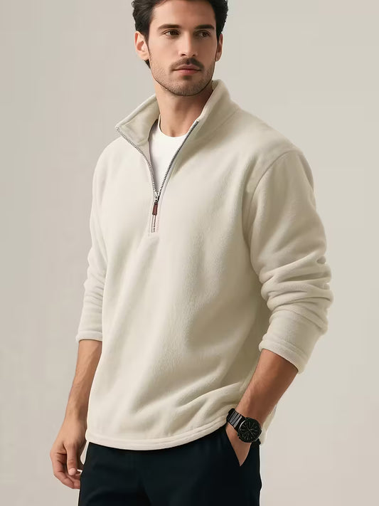 Knit zip up sweater - Bruin