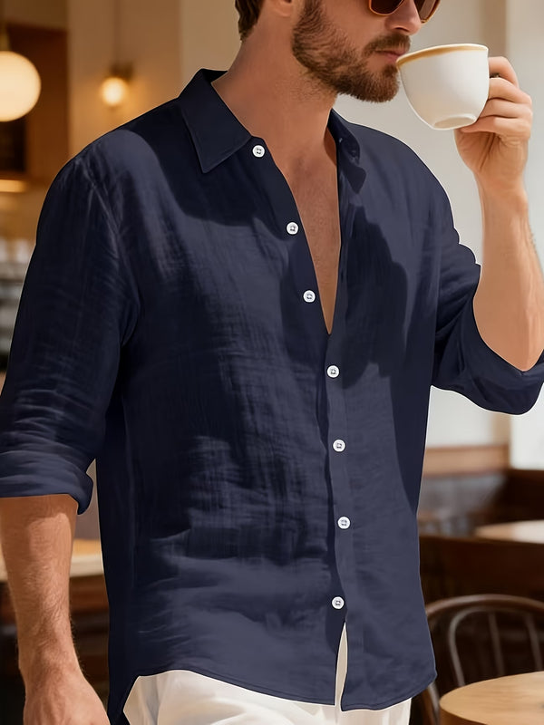 Linnen Blouse Donkerblauw