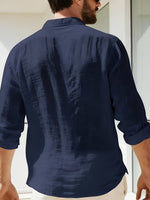 Linnen Blouse Donkerblauw